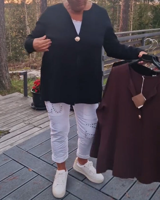 Cardigan Metallknapp Langermet