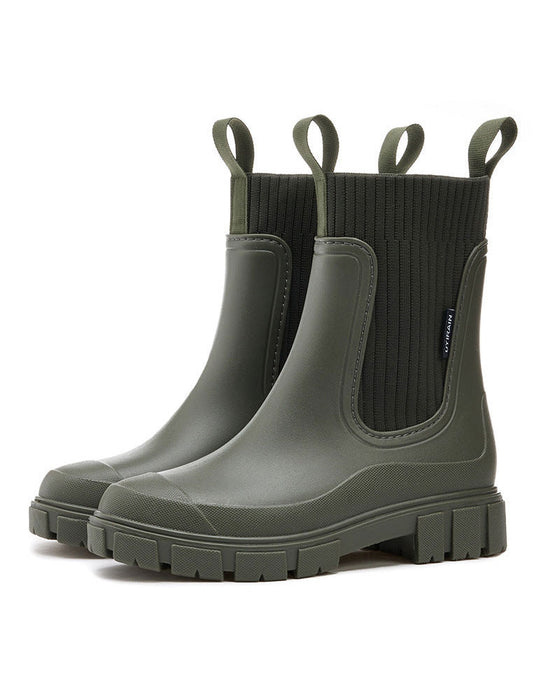 ☔️Støvler Vanntette Slitesikker Tykksålet Midt-Calf