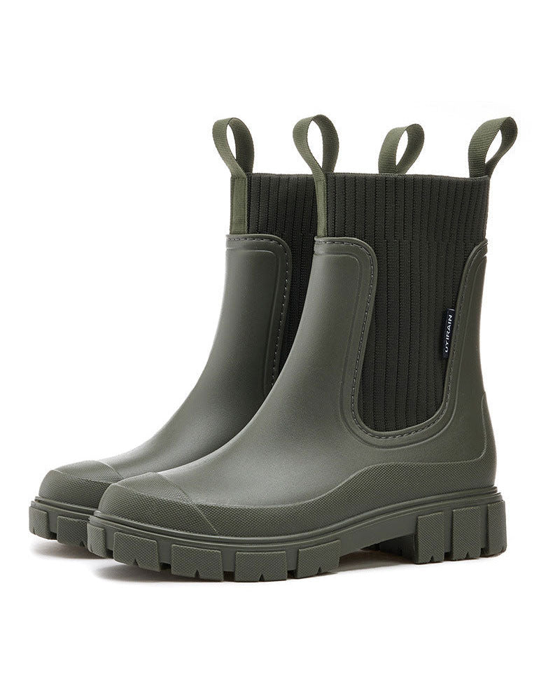 ☔️Støvler Vanntette Slitesikker Tykksålet Midt-Calf