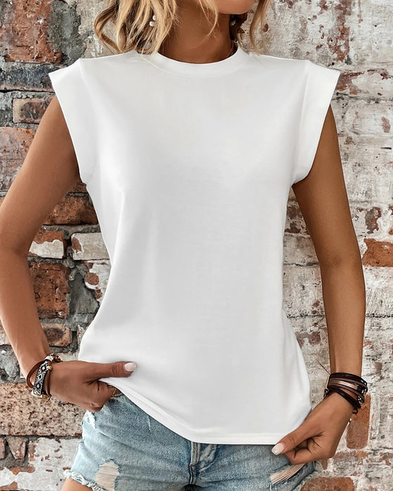 T-skjorte i ren farge og casual stil