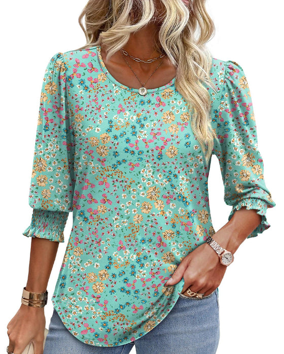 Bluse Pufferm Trykt