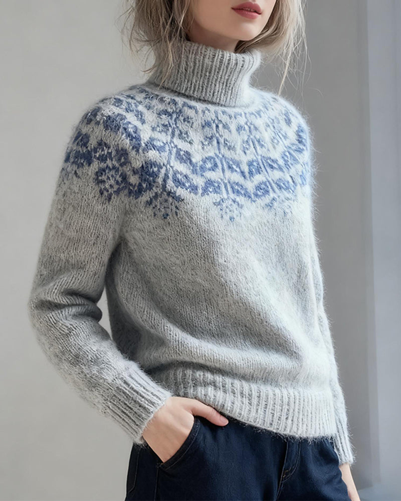 Moteriktig Høyhalset Genser I Casual Stil
