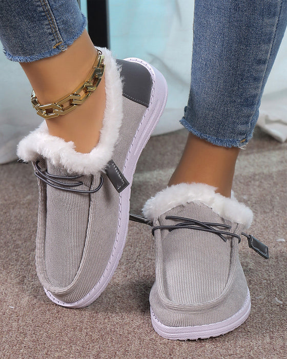 Ensfarget fortykkede varme bomullssko