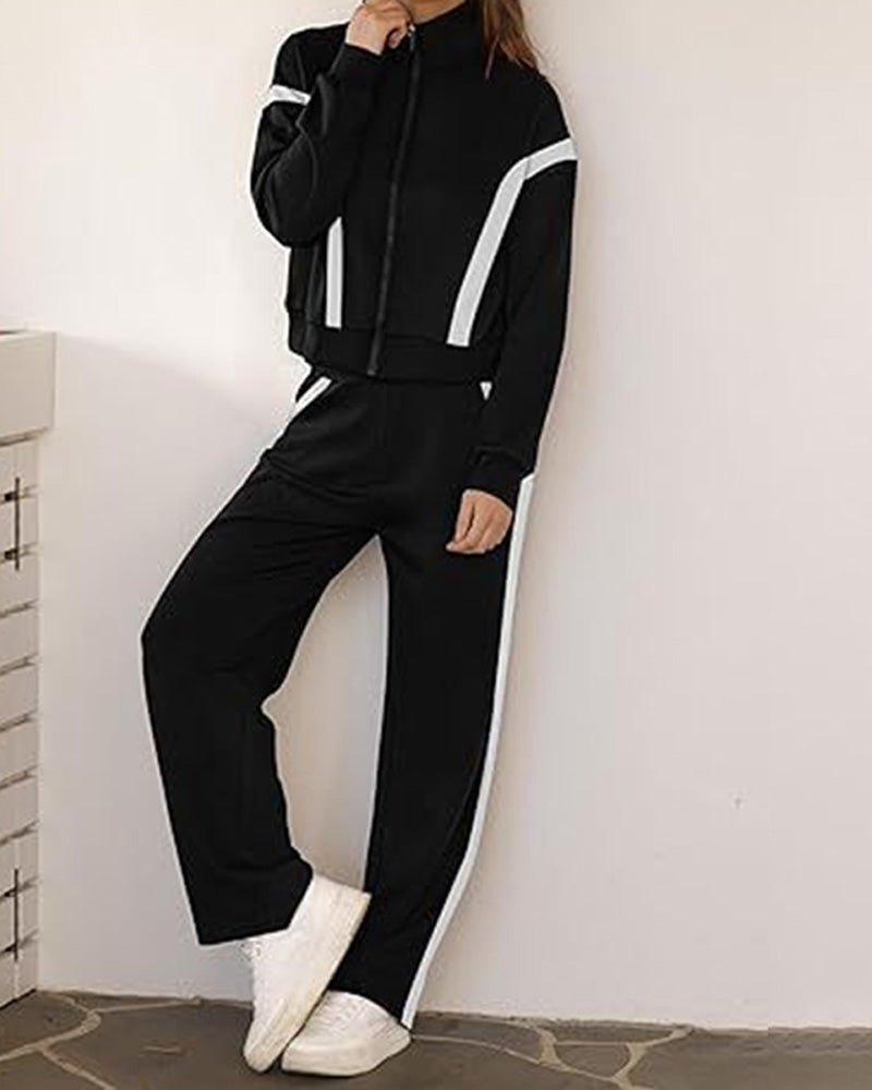 To - delssett Med Sporty - Casual Stil Egenskaper Av Jacke Og Bukser