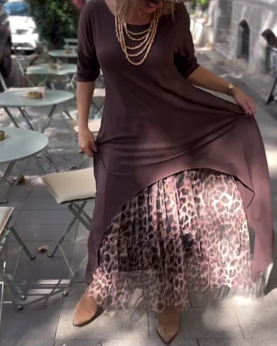 Skjørt Casual Allsidig Leopardtrykk