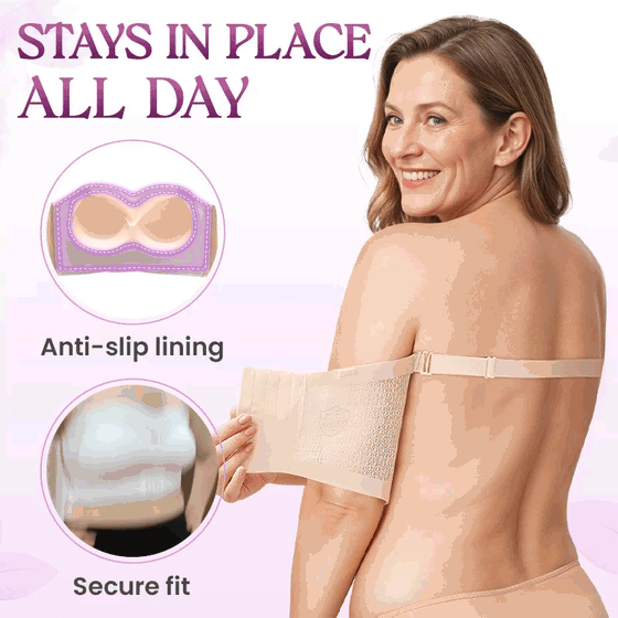 Sklisikker Komfortabel Strapless Push-Up BH Med Foran Spenne