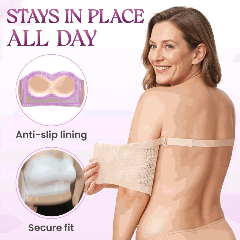 Sklisikker Komfortabel Strapless Push-Up BH Med Foran Spenne