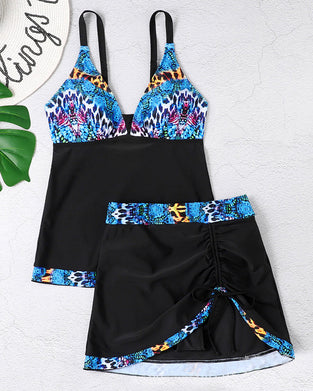 Bikini med høy midje og blomsterprint
