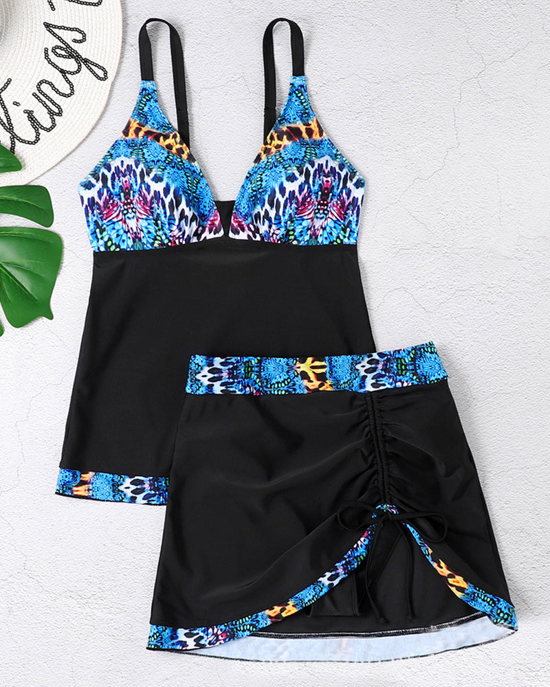 Bikini med høy midje og blomsterprint