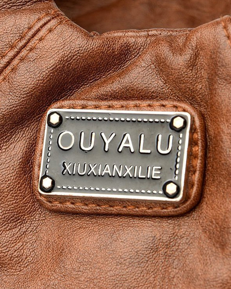 Vintage messenger bag i mykt skinn
