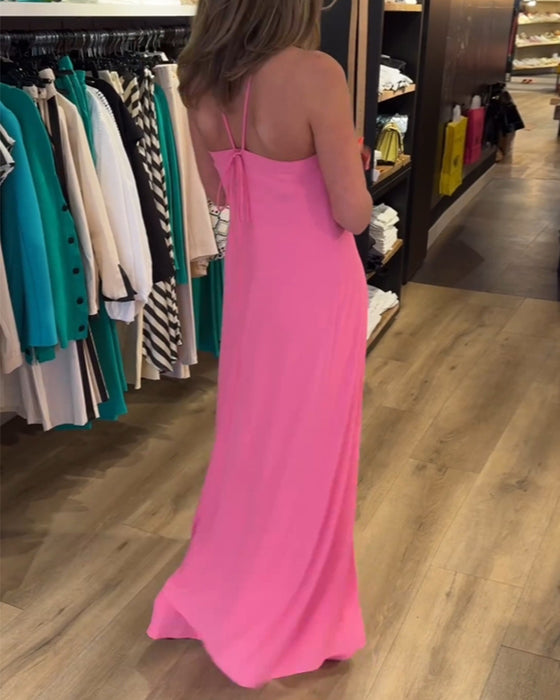 Halter neck split ensfarget todelt sett