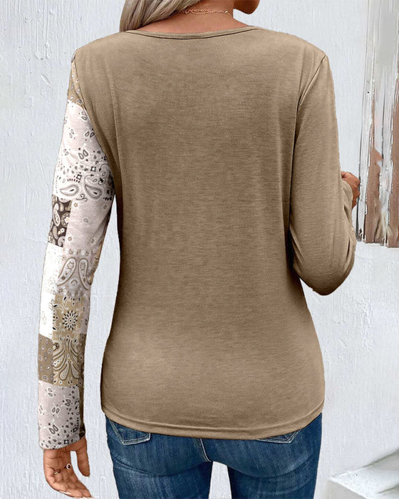 Langermet topper med paisley-print