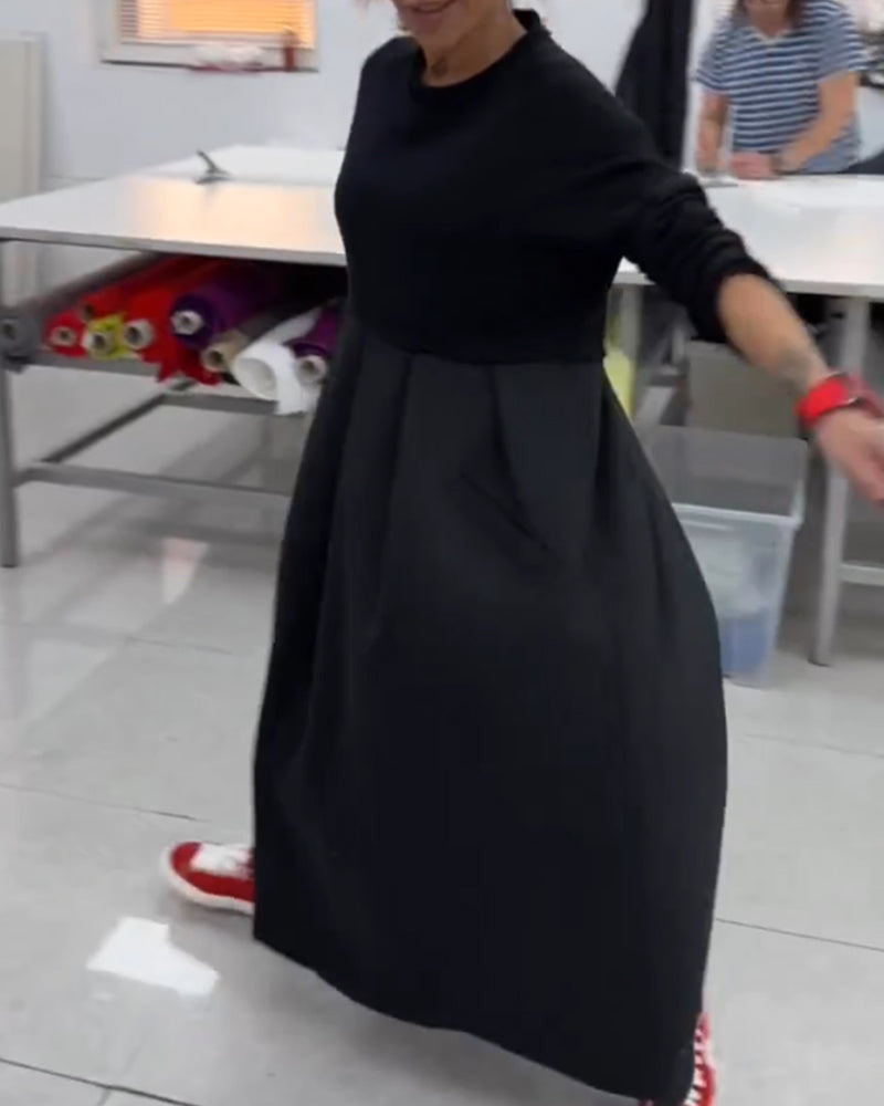 Maxi ensfarget fritidskjole