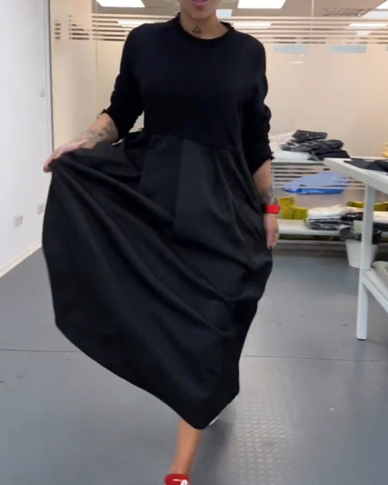 Maxi ensfarget fritidskjole