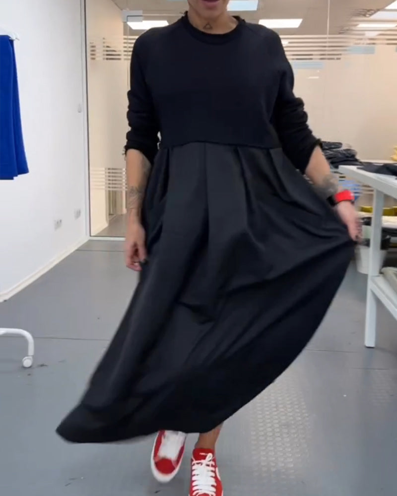 Maxi ensfarget fritidskjole