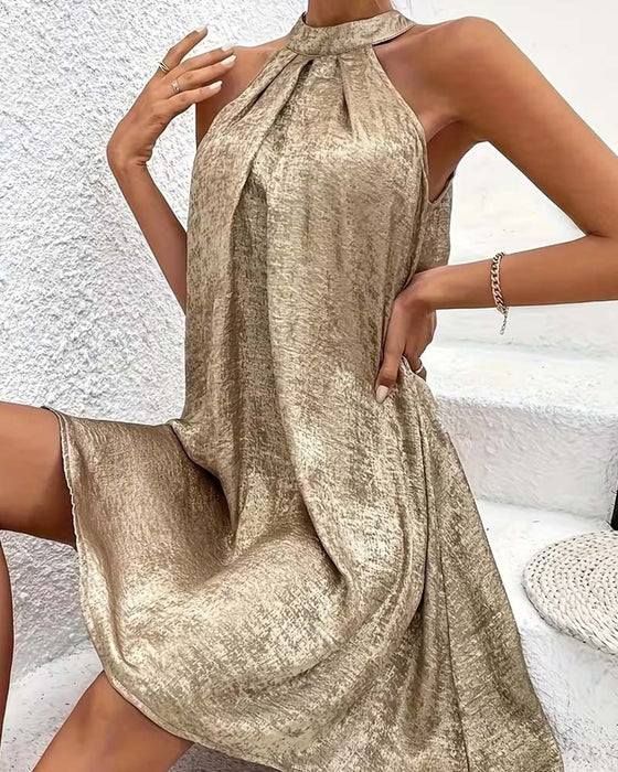 Kjole Lett Luksus Ermeløs Off-Shoulder Halter