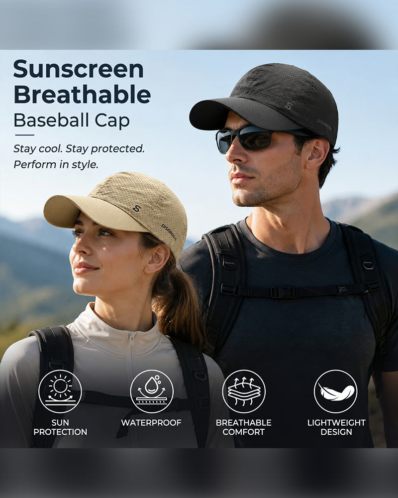 ☀️ Pustende Kjølig Perforert Baseballcaps | Lettvekt Solbeskyttelseshatt