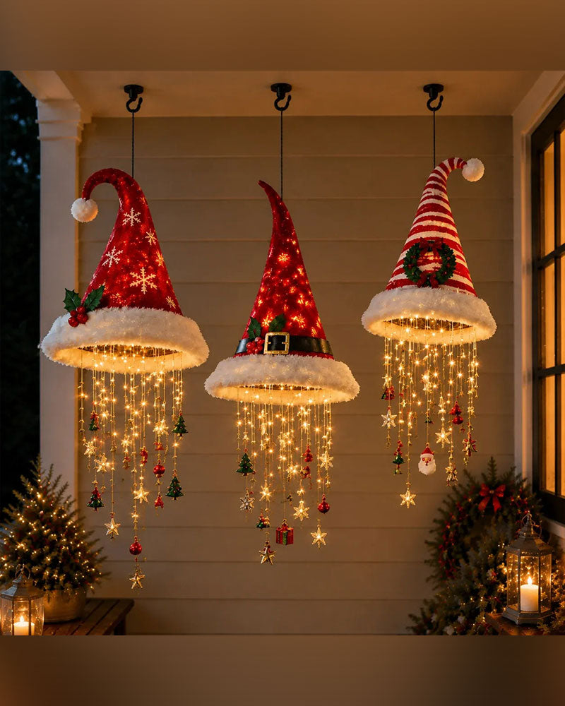 🎅 Opplyst Julenisselue Hengende Lysekrone🎄