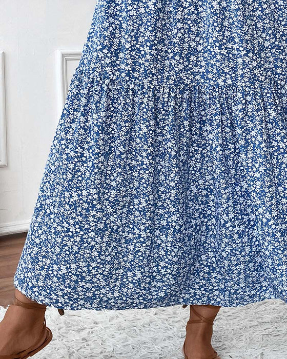Skjørt Lagdelt Lite Blomstret Trykk A-Linje Lang