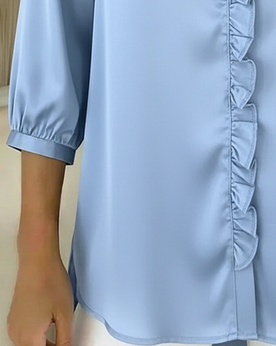 Bluse V-hals Motedesign Rysjet