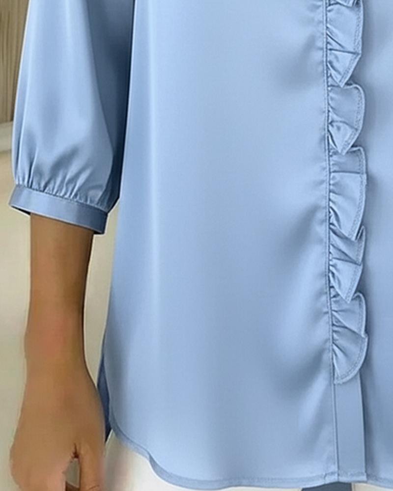 Bluse V-hals Motedesign Rysjet