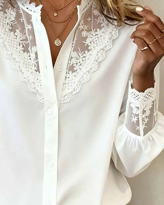 Skjorte Stilfull Og Elegant Lappearbeid