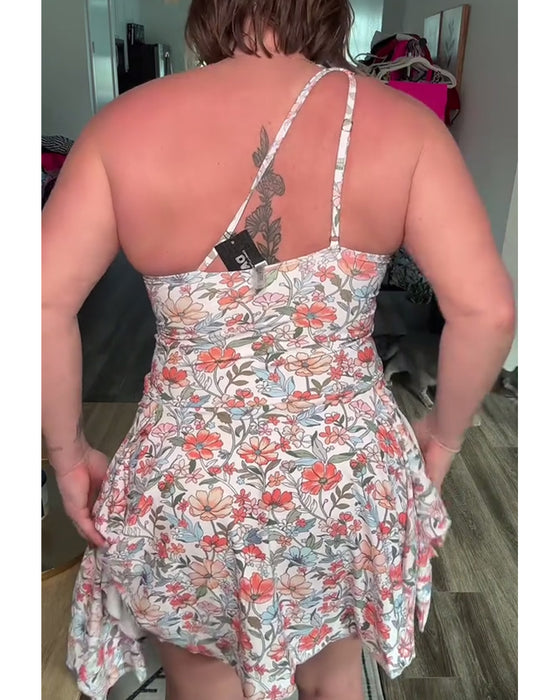 Badedrakt Ene-skulder Blomstermønster