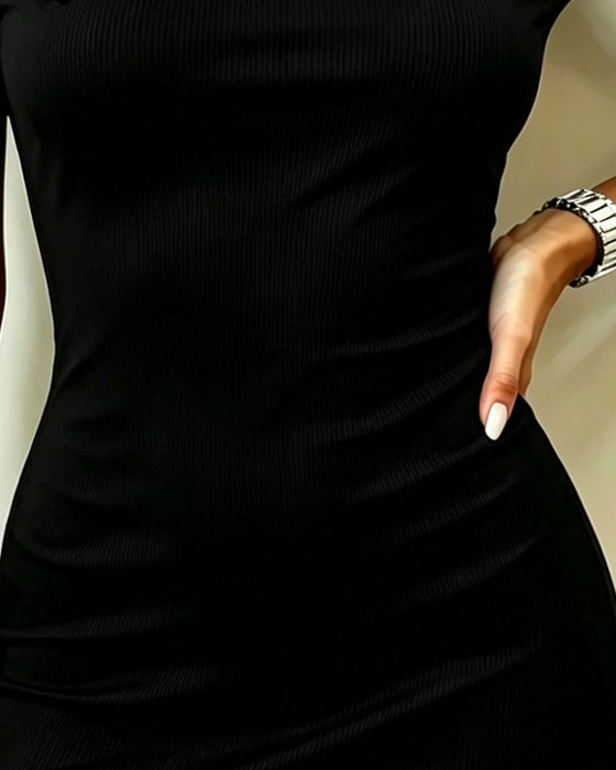 Kjole Off-Shoulder Spenne Kort Erme