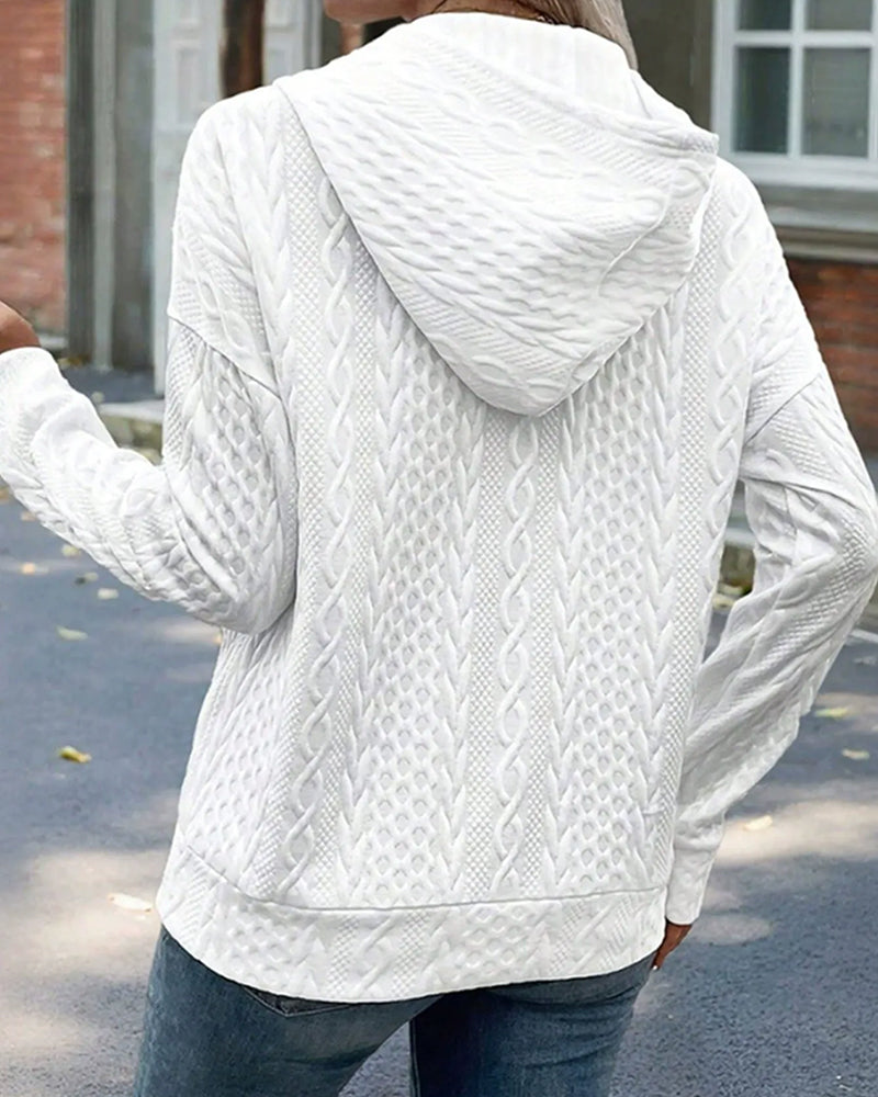 Hoodie Knapp Lomme Casual