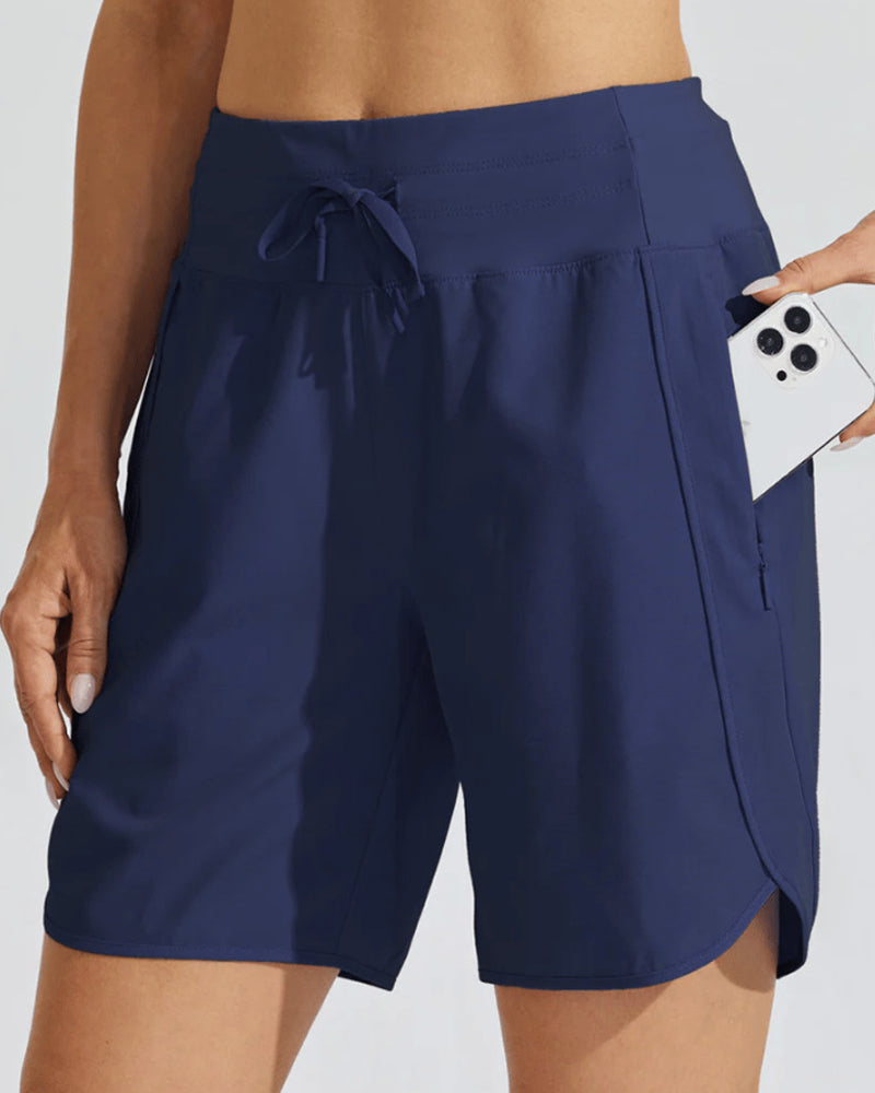 Midjereise Treningsshorts Med Magekte