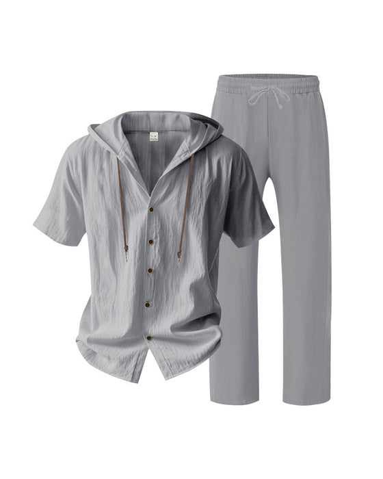 Herre Lettvekt Hette Todelt Sett For Sommer Casual Bruk