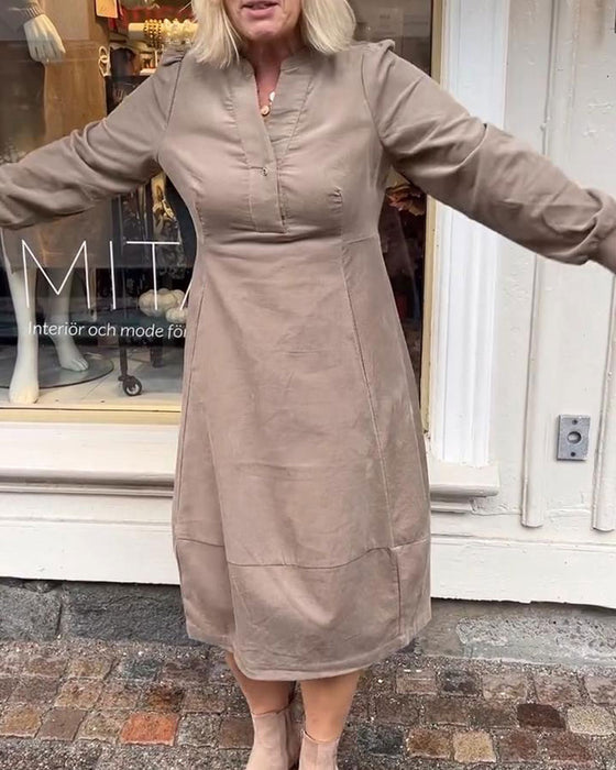 Kjole tilfeldig retro langermet