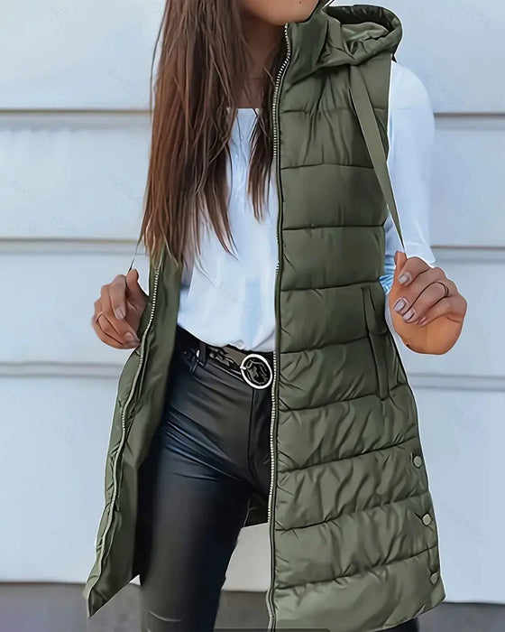 Vest Kåpe Med Hetting Midilang