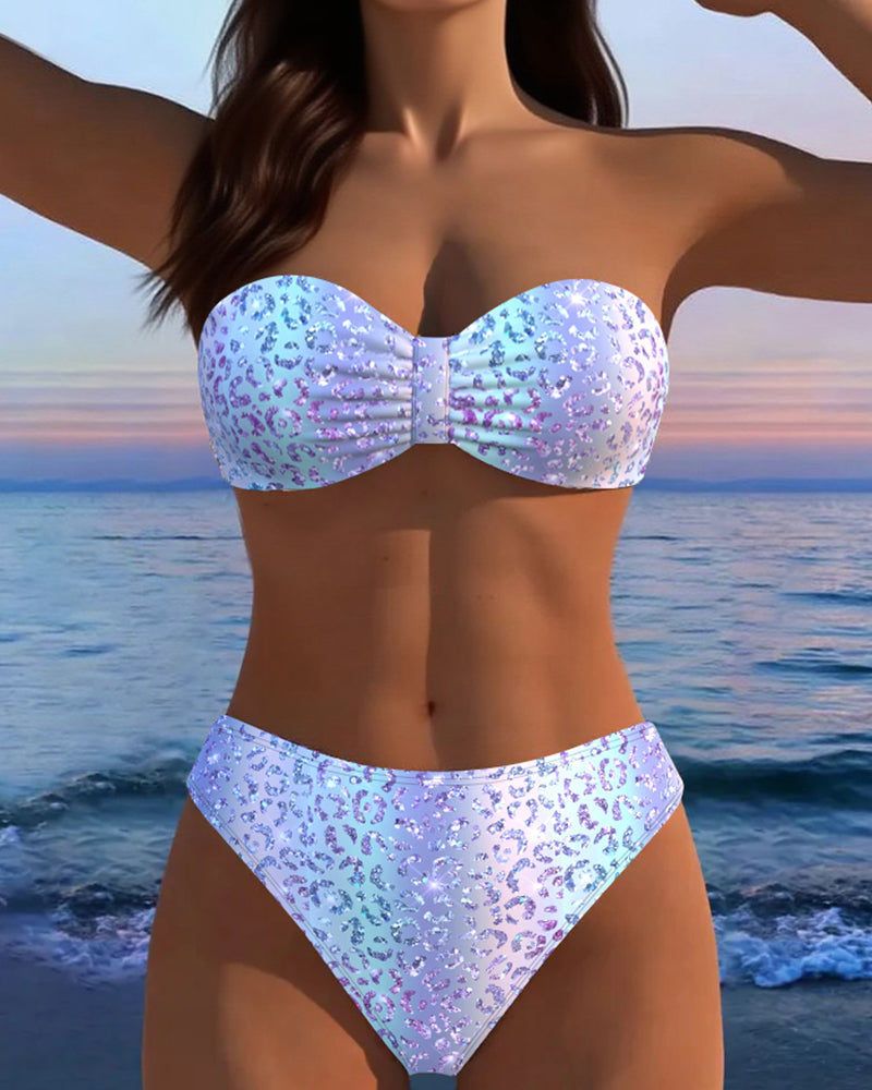 Bikini Leopardmønster Bandeau