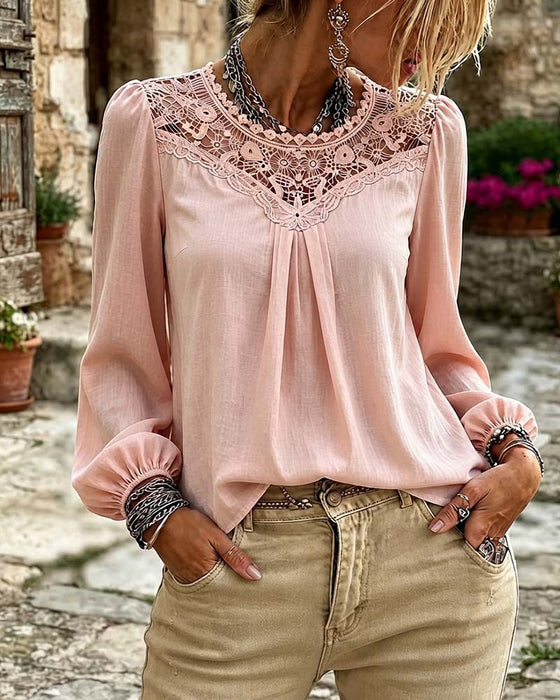 Bluse Blonde Panel Puffererme