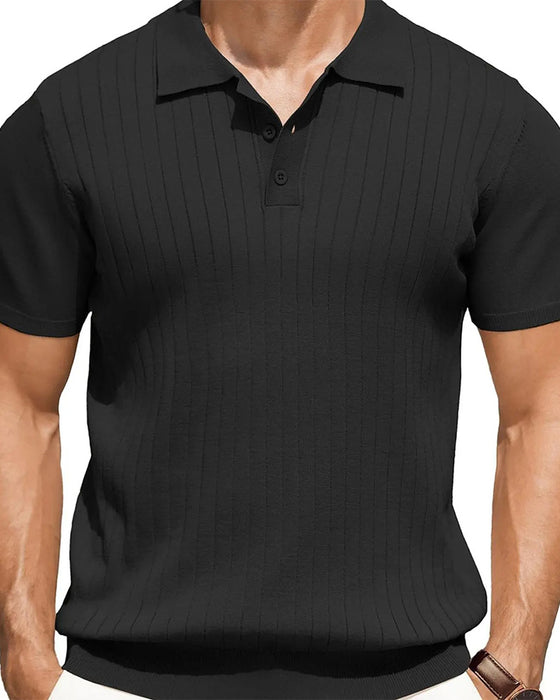 T-Shirt Ribbet Strikket Polo Krave