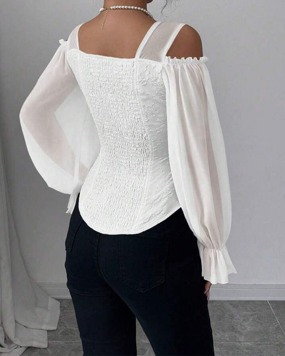 Bluse Off-Shoulder Lang Erme Midje
