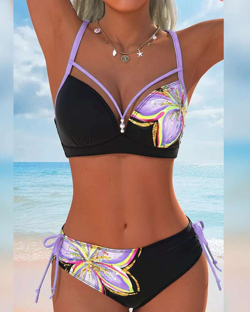 Bikini Bralette Snøring Trykt
