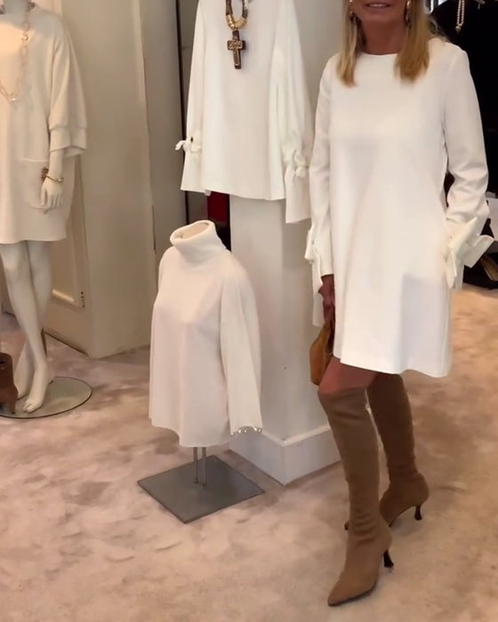 Kjole Modig Rund Hals Sløyfe Erm