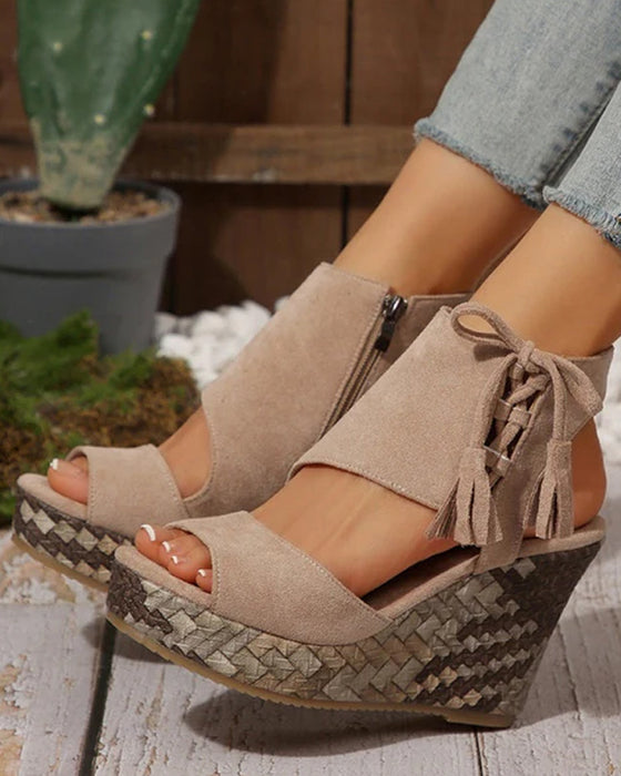 👡Sandaler Dames Åpen Tå Plattform Wedge Dusker