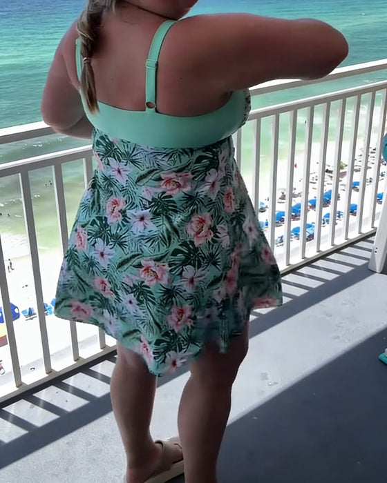 Badedrakt med trykk, avslappet todelt