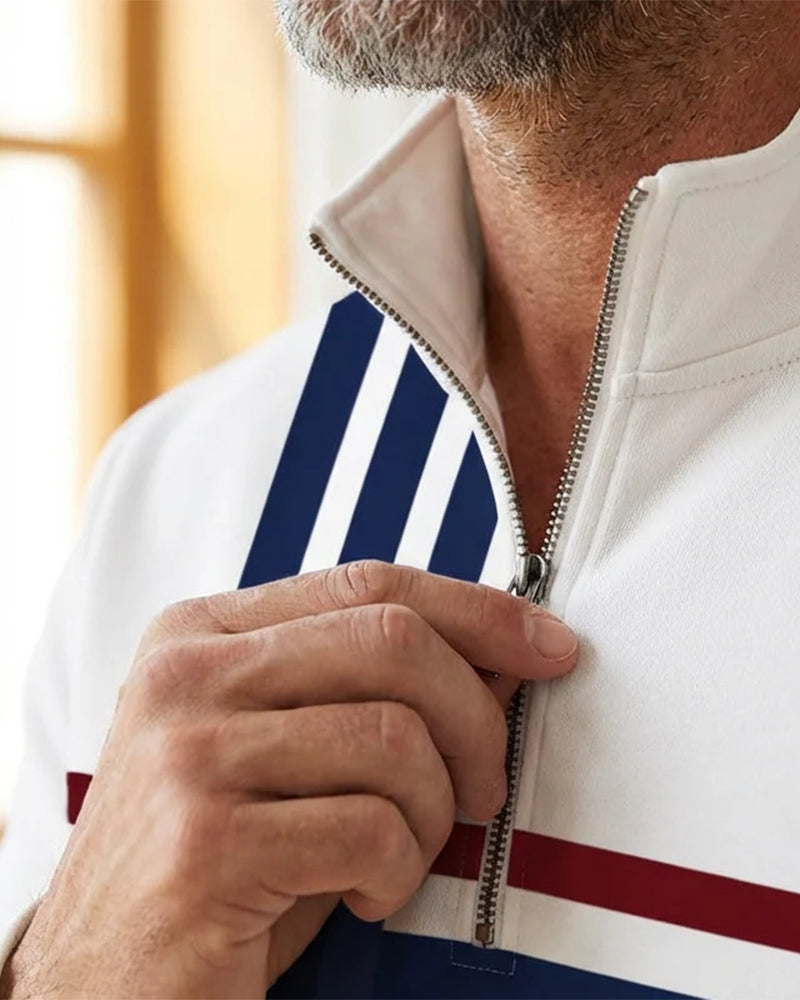 Sett Halv Genser Glidelås Menn Lounge