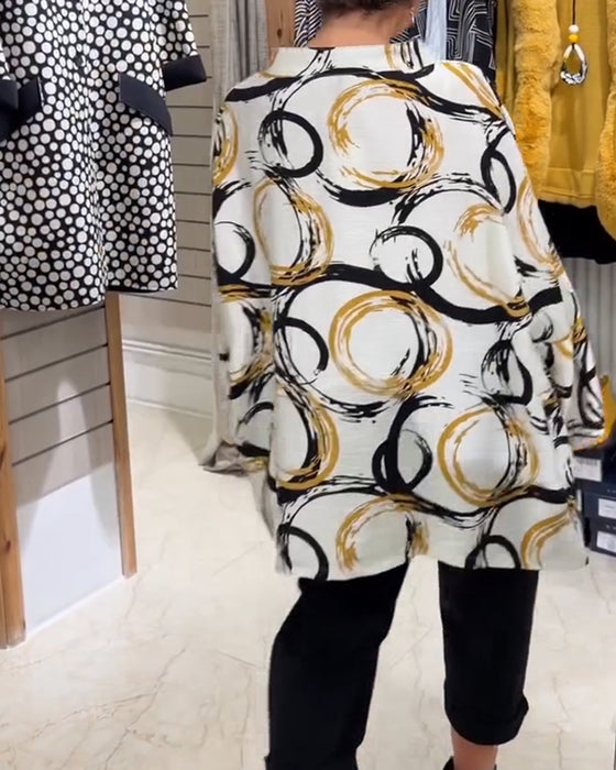 Skjorte Ståkrage Knapp Unik Trykk