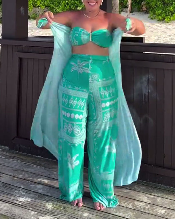 Badedrakt Personlig Og Elegant Brystinnpakket Trykt