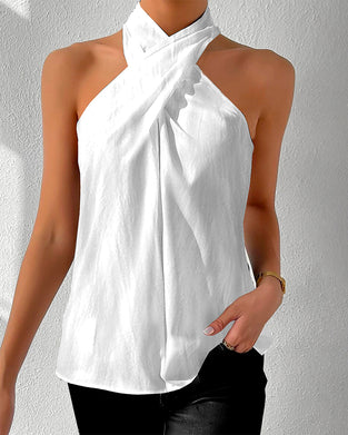 Tank Topp Mote Halter Solid Farge