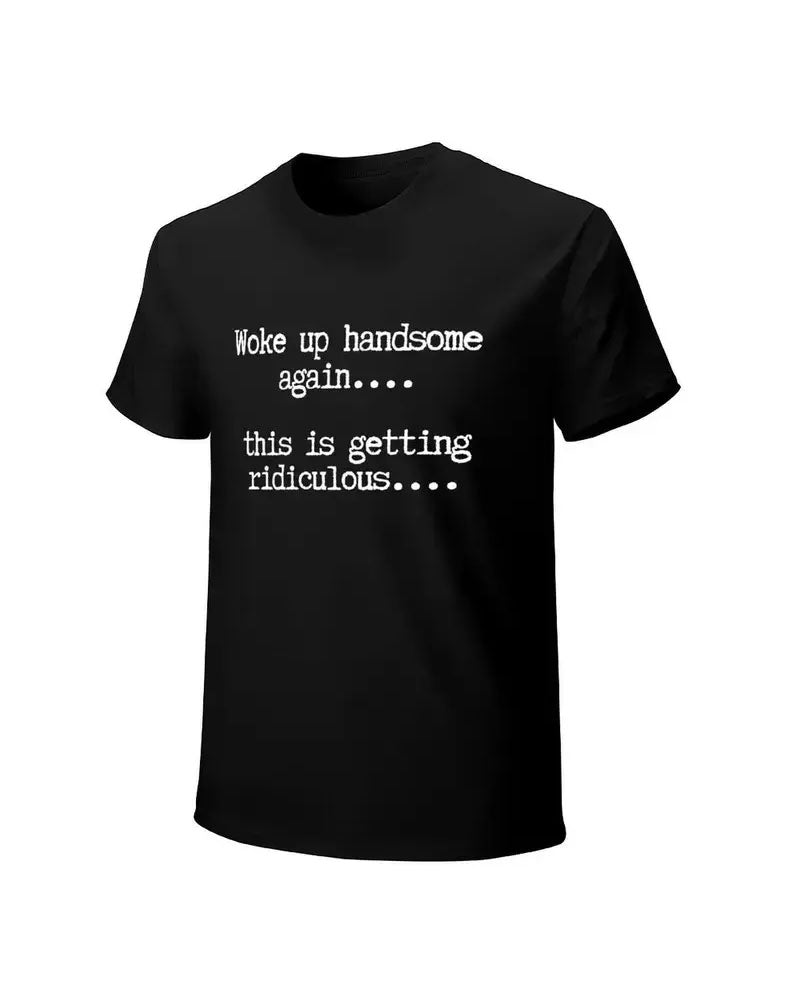 Herre T-Shirt Bokstav Trykk Rund Hals