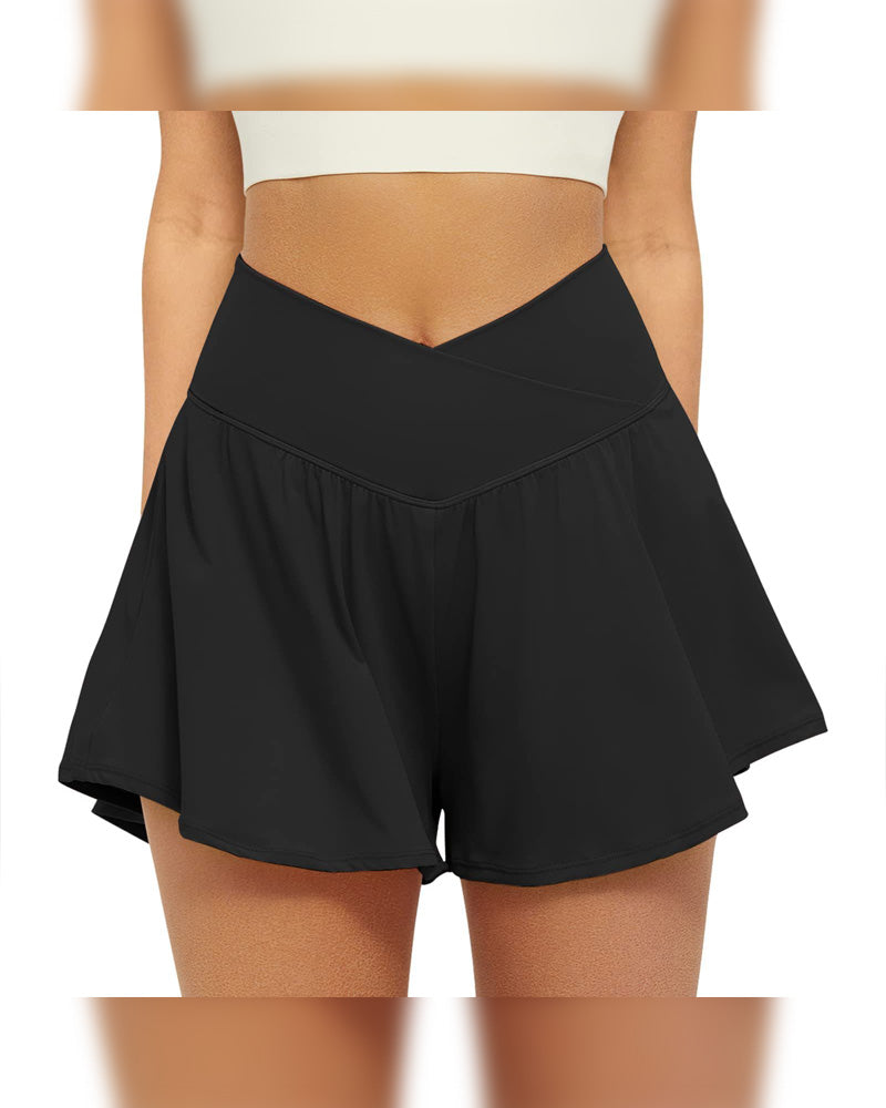 Shorts Med Høy Midje Ensfarget