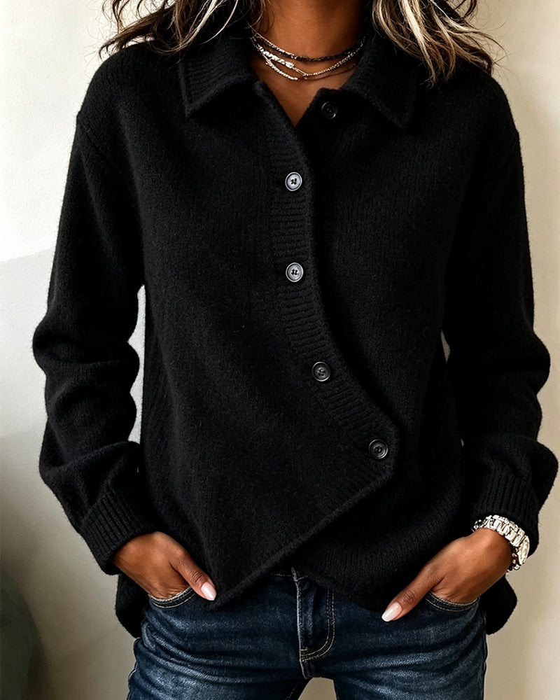 Jakke Solid Uregelmessig Casual