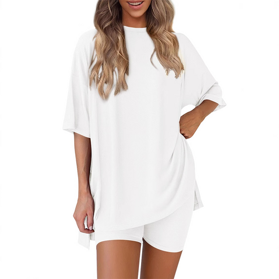 Sett Med Avslappet Passform I Ensfarget Casual Stil