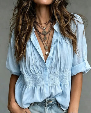 Bluse Slag Midje Rynket